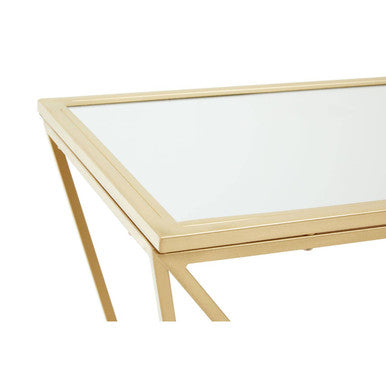 Orsina Farran Gold Mirrored Console Table – Rectangular Glam Decor