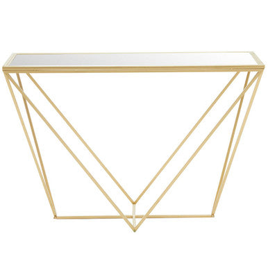 Orsina Farran Gold Mirrored Console Table – Rectangular Glam Decor