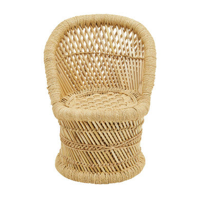 Orsina Rowan Children's Natural Rattan Chair and Stool Set
