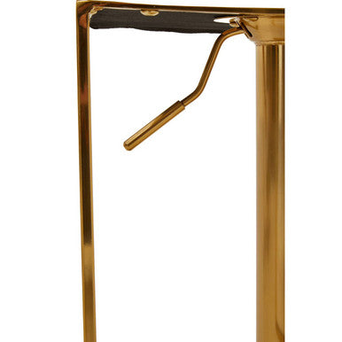 Orsina Baina White PU Leather Bar Stool – Gold Swivel Square Base