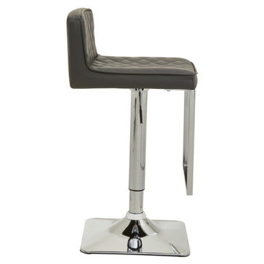 Orsina Baina Dark Grey PU Leather Swivel Bar Stool with Chrome Base