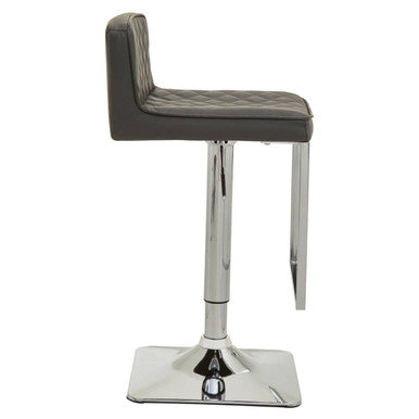Orsina Baina Dark Grey PU Leather Swivel Bar Stool with Chrome Base