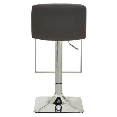 Orsina Baina Dark Grey PU Leather Swivel Bar Stool with Chrome Base