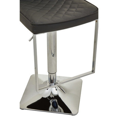 Orsina Baina Dark Grey PU Leather Swivel Bar Stool with Chrome Base
