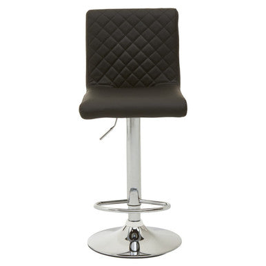 Orsina Baina Black PU Leather Bar Stool with Chrome Round Base