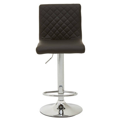 Orsina Baina Black PU Leather Bar Stool with Chrome Round Base