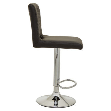 Orsina Baina Black PU Leather Bar Stool with Chrome Round Base