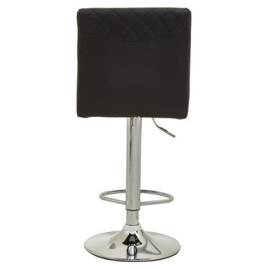 Orsina Baina Black PU Leather Bar Stool with Chrome Round Base