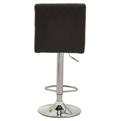 Orsina Baina Black PU Leather Bar Stool with Chrome Round Base