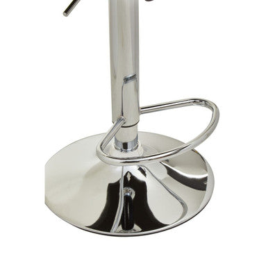 Orsina Baina Black PU Leather Bar Stool with Chrome Round Base