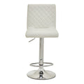 Orsina Baina White PU Leather Bar Stool with Chrome Round Base