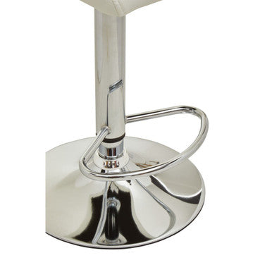 Orsina Baina White PU Leather Bar Stool with Chrome Round Base