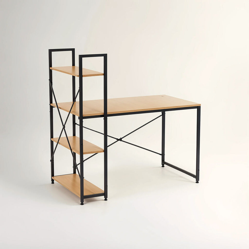 Orsina Laxton Light Oak Effect Desk with Shelves | Modern Home Office