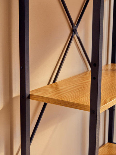 Orsina Laxton Light Oak Effect Desk with Shelves | Modern Home Office