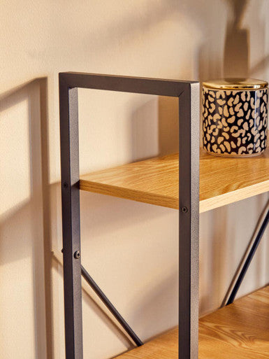 Orsina Laxton Light Oak Effect Desk with Shelves | Modern Home Office