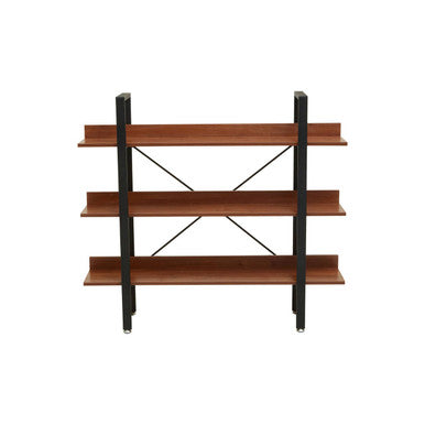 Orsina Laxton 3-Tier Ladder Shelf – Red Pomelo Wood & Black Frame