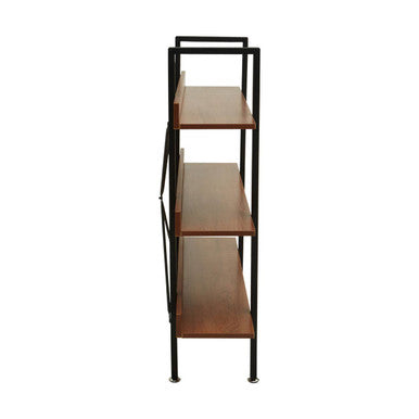 Orsina Laxton 3-Tier Ladder Shelf – Red Pomelo Wood & Black Frame
