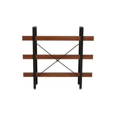 Orsina Laxton 3-Tier Ladder Shelf – Red Pomelo Wood & Black Frame