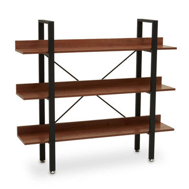 Orsina Laxton 3-Tier Ladder Shelf – Red Pomelo Wood & Black Frame