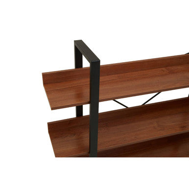 Orsina Laxton 3-Tier Ladder Shelf – Red Pomelo Wood & Black Frame