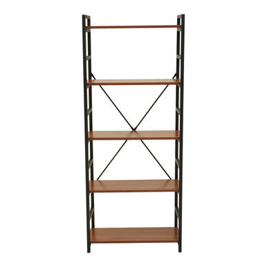 Orsina Laxton 5-Tier Ladder Shelf – Red Pomelo Wood Display Unit
