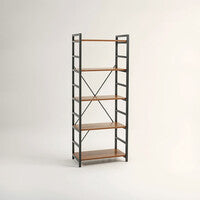 Orsina Laxton 5-Tier Ladder Shelf – Red Pomelo Wood Display Unit