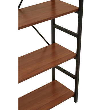 Orsina Laxton 5-Tier Ladder Shelf – Red Pomelo Wood Display Unit
