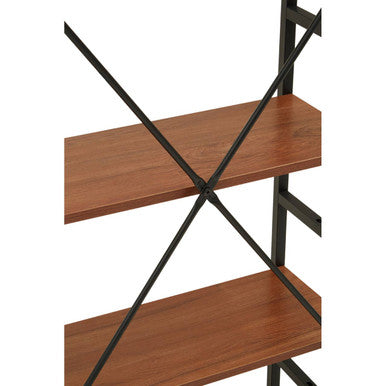 Orsina Laxton 5-Tier Ladder Shelf – Red Pomelo Wood Display Unit