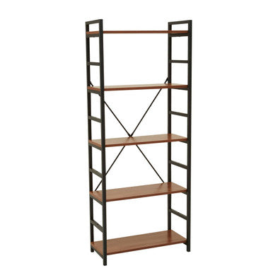 Orsina Laxton 5-Tier Ladder Shelf – Red Pomelo Wood Display Unit