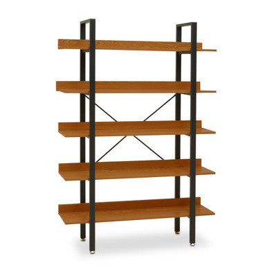 Orsina Laxton 5-Tier Ladder Shelf – Red Pomelo and Black Frame Unit