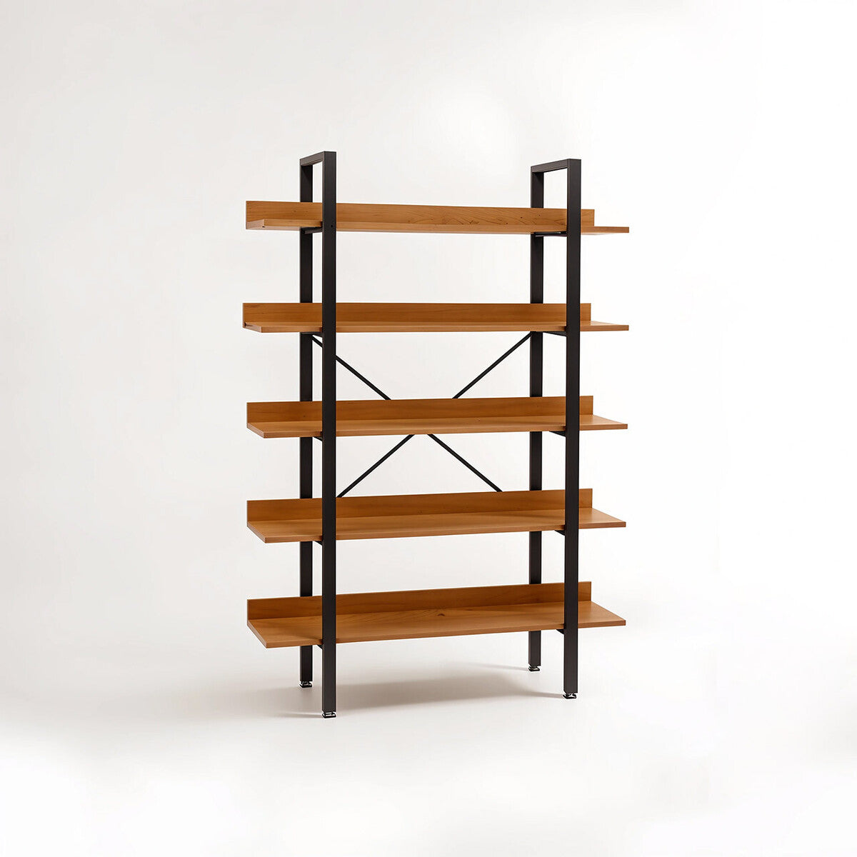 Orsina Laxton 5-Tier Ladder Shelf – Red Pomelo and Black Frame Unit