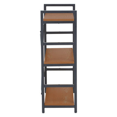 Orsina Laxton 3-Tier Ladder Shelf – Red Pomelo Wood & Metal Frame