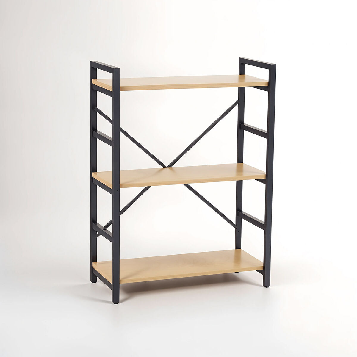 Orsina Laxton 3 Tier Light Oak Effect Ladder Shelf – Industrial Storage