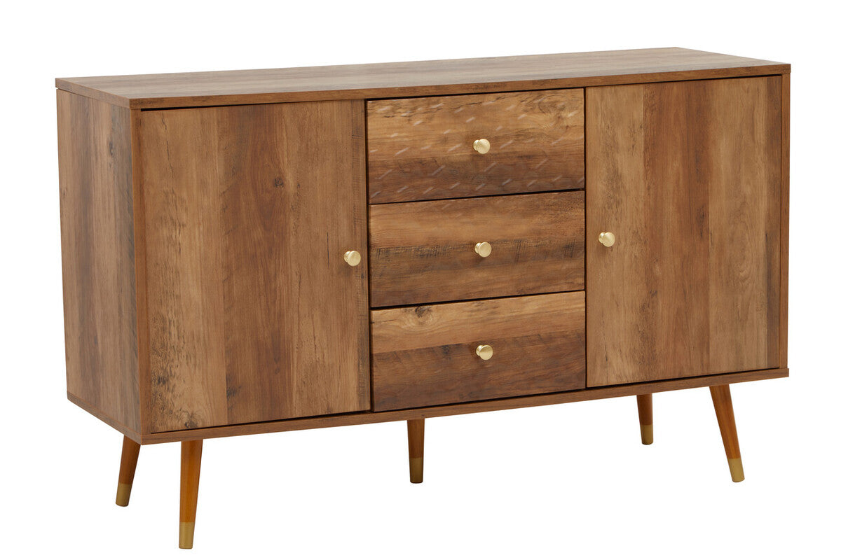 Orsina Frida Wood Veneer Sideboard – 2-Door 3-Drawer Storage Cabinet