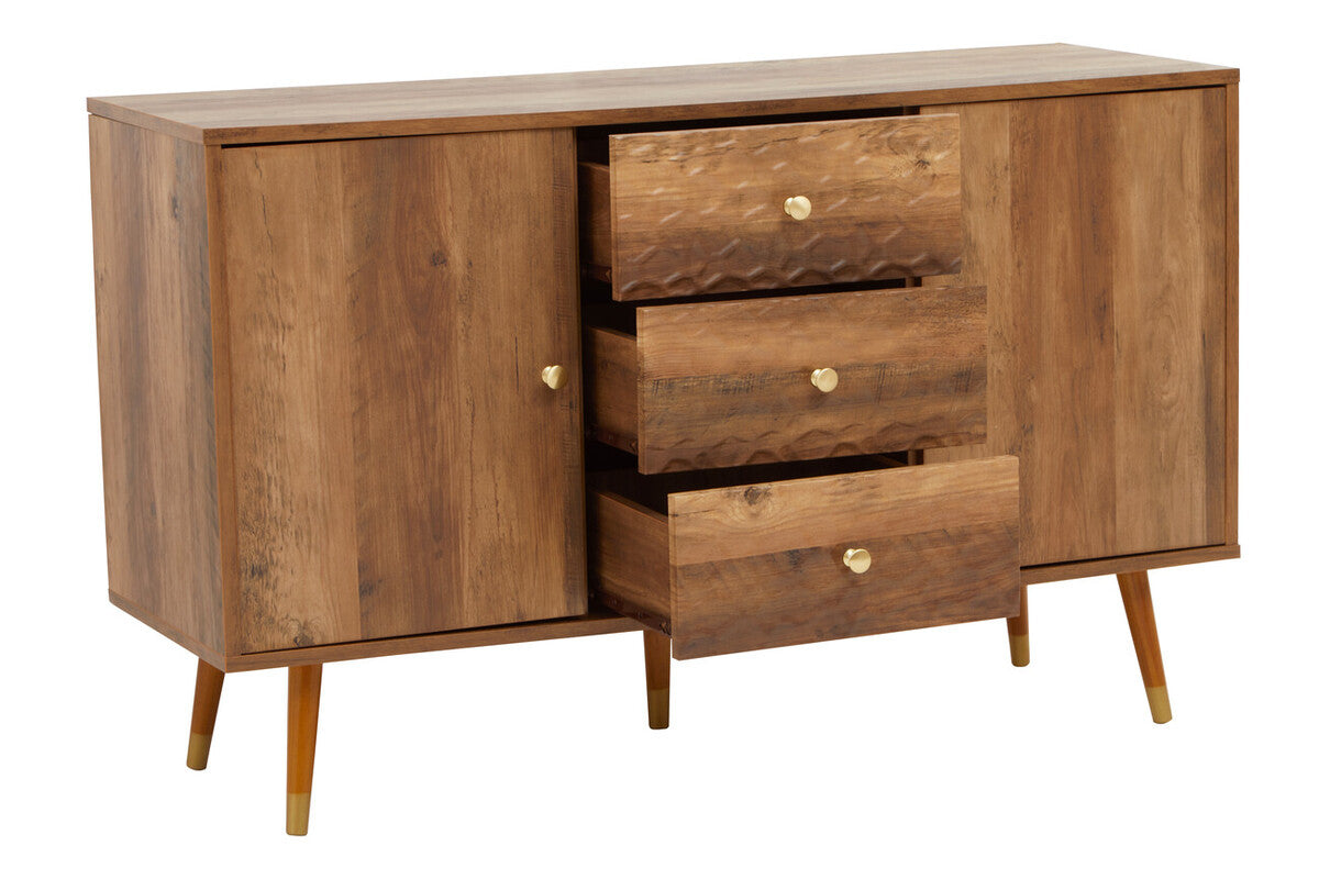 Orsina Frida Wood Veneer Sideboard – 2-Door 3-Drawer Storage Cabinet