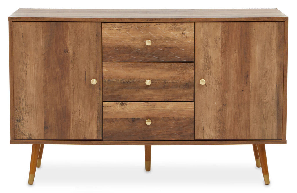 Orsina Frida Wood Veneer Sideboard – 2-Door 3-Drawer Storage Cabinet