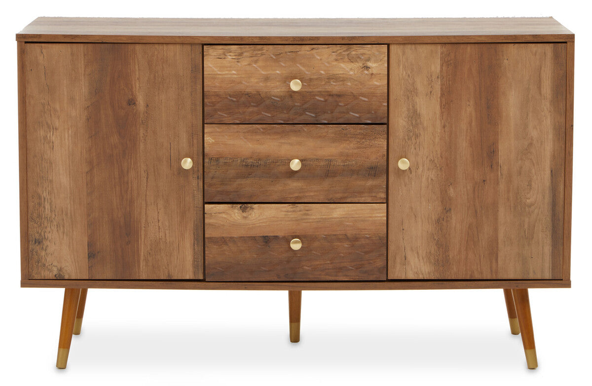 Orsina Frida Wood Veneer Sideboard – 2-Door 3-Drawer Storage Cabinet