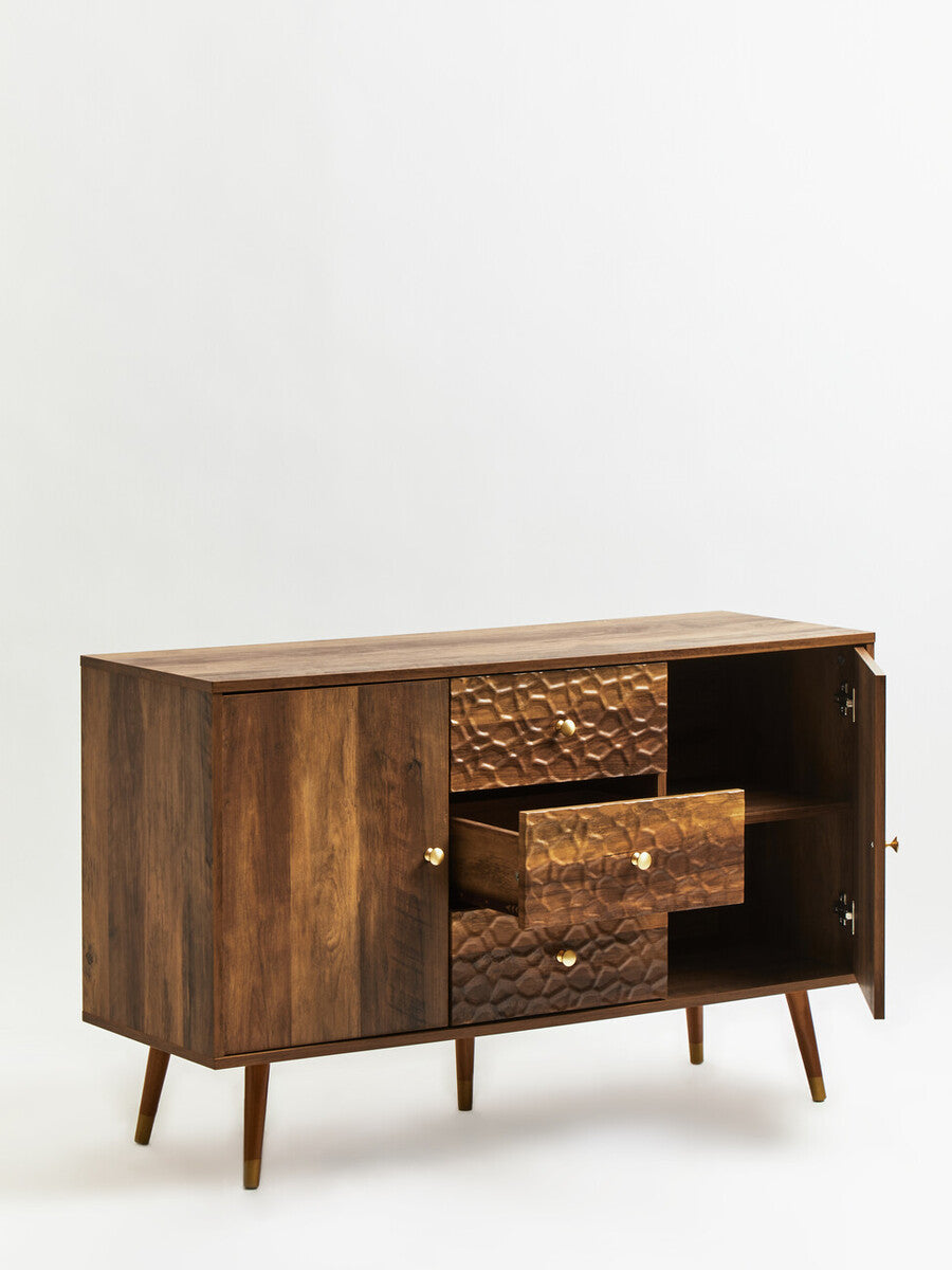 Orsina Frida Wood Veneer Sideboard – 2-Door 3-Drawer Storage Cabinet