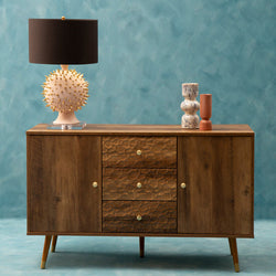 Orsina Frida Wood Veneer Sideboard – 2-Door 3-Drawer Storage Cabinet