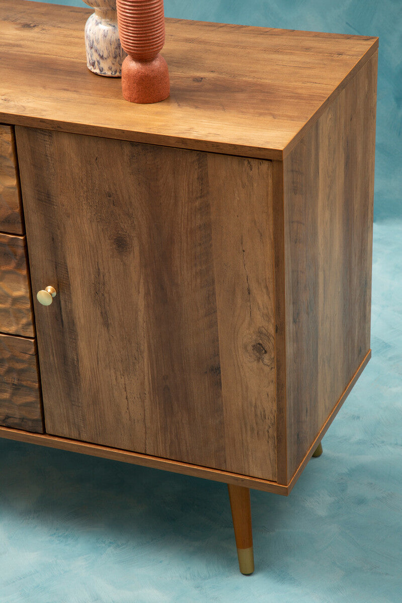 Orsina Frida Wood Veneer Sideboard – 2-Door 3-Drawer Storage Cabinet