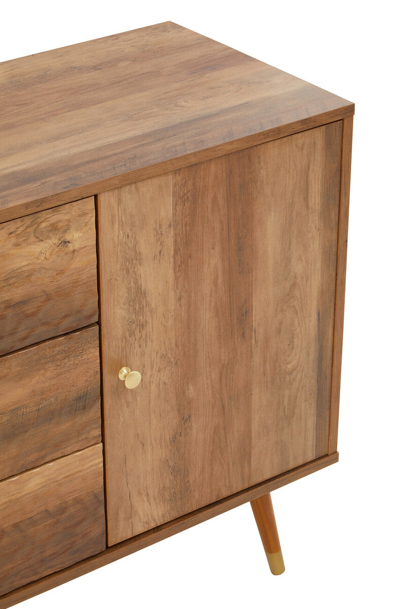 Orsina Frida Wood Veneer Sideboard – 2-Door 3-Drawer Storage Cabinet