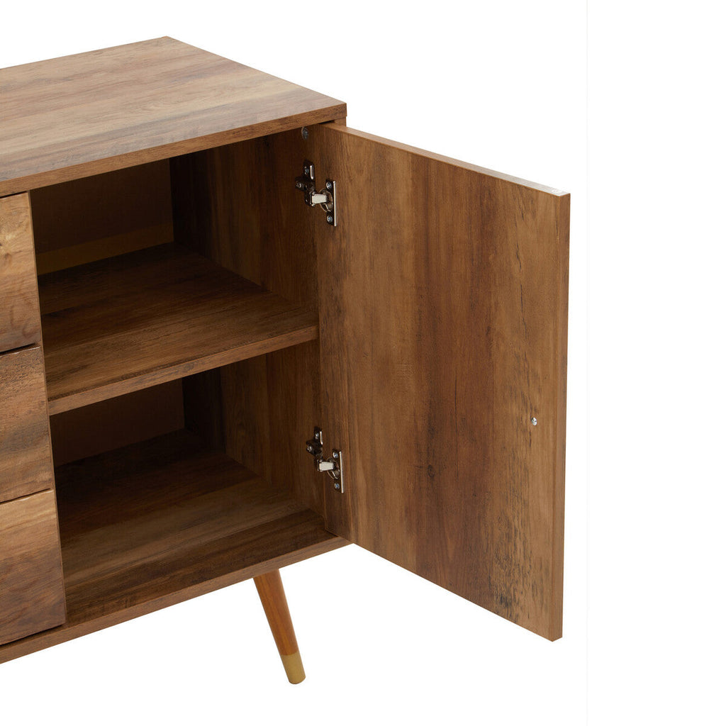 Orsina Frida Wood Veneer Sideboard – 2-Door 3-Drawer Storage Cabinet