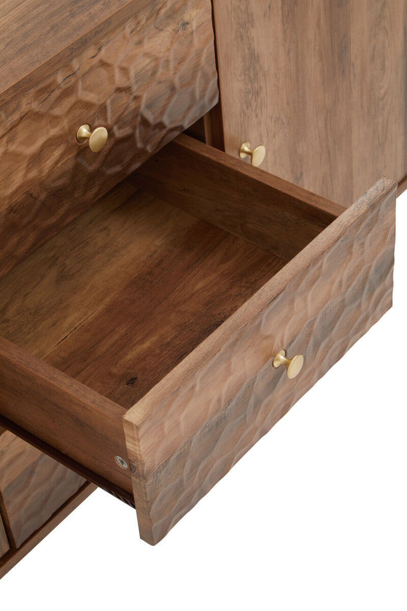 Orsina Frida Wood Veneer Sideboard – 2-Door 3-Drawer Storage Cabinet