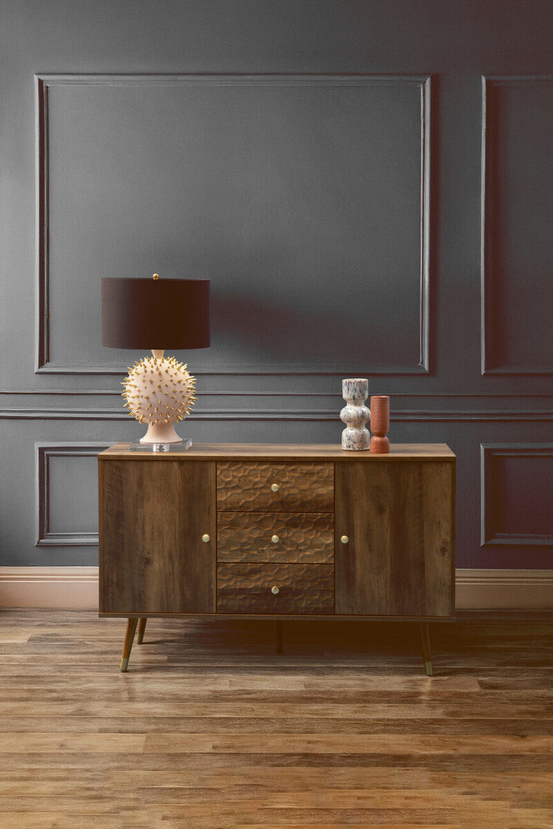 Orsina Frida Wood Veneer Sideboard – 2-Door 3-Drawer Storage Cabinet