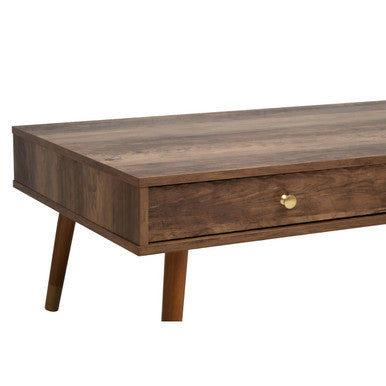 Orsina Frida Brown Wood Veneer Coffee Table with 2 Storage Drawers