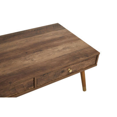 Orsina Frida Brown Wood Veneer Coffee Table with 2 Storage Drawers
