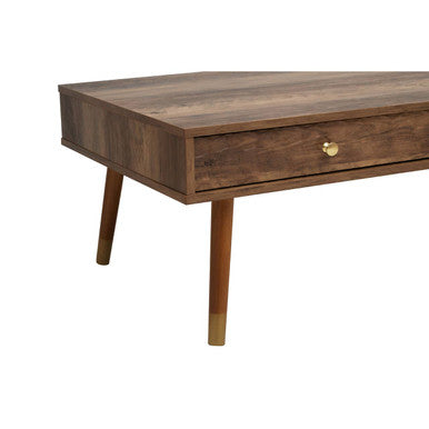 Orsina Frida Brown Wood Veneer Coffee Table with 2 Storage Drawers