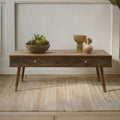 Orsina Frida Brown Wood Veneer Coffee Table with 2 Storage Drawers