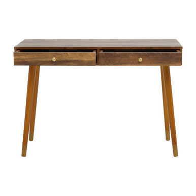 Orsina Frida Console Table – Brown Wood Veneer with 2 Storage Drawers