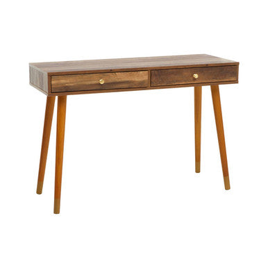 Orsina Frida Console Table – Brown Wood Veneer with 2 Storage Drawers